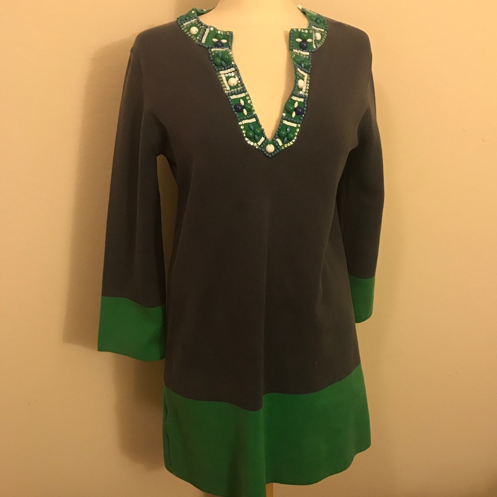 BCBG Beaded Collar Knit Dress